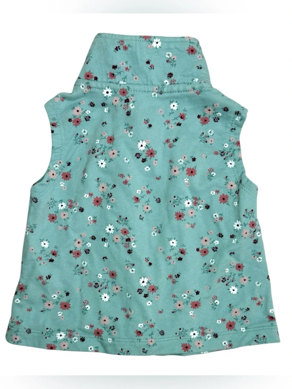 Carters Floral French Terry Cotton Vest Green 12 Mon
